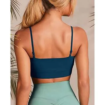 Coololi Women's Padded Wrap Sports Bra Fitness Aajustable Strappy Workout Yoga Camisole