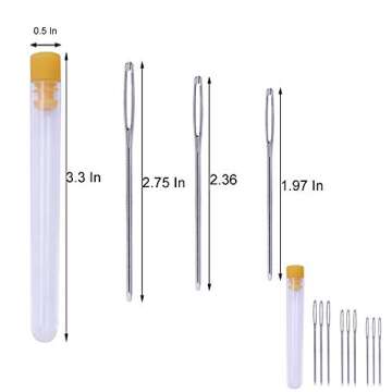 Qtopun Bookbinding Kits, Set of 20 Leather Repair DIY Tools Leather Craft Hand Tools Bone Folder Creaser Waxed Thread Large-Eye Hand Sewing Needles Drilling Awl with Scissors