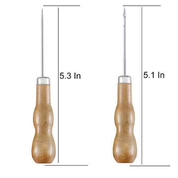 Qtopun Bookbinding Kits, Set of 20 Leather Repair DIY Tools Leather Craft Hand Tools Bone Folder Creaser Waxed Thread Large-Eye Hand Sewing Needles Drilling Awl with Scissors