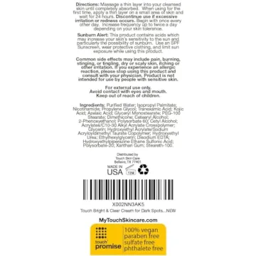 TOUCH Skin Bright Cream for Dark Spots - Effective & Vegan