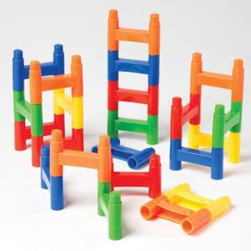 Constructive Playthings Interlocking Building Set, for Ages 18 Months and Up, Set of 396