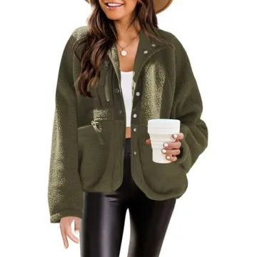 Nirovien Womens Fuzzy Fleece Jacket Cozy Winter Wear