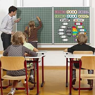 codree 22 Pieces Growth Mindset Posters Growth Mindset Bulletin Board Set Positive Sayings Inspirational Poster Classroom Poster Decoration for Pre-school, Elementary and Middle School