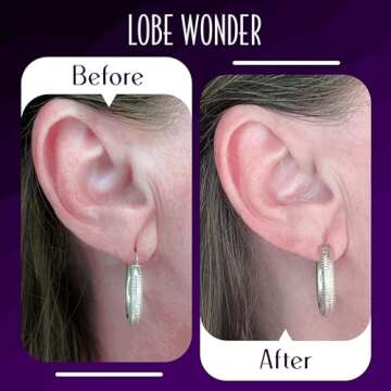 Lobe Wonder - The ORIGINAL Ear Lobe Support Patch for Pierced Ears - Eliminates the Look of Torn or Stretched Piercings - Protects Healthy Ear Lobes from Tearing - 120 Patches - Clear & Latex-Free