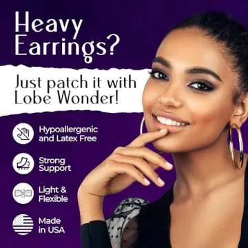Lobe Wonder - The ORIGINAL Ear Lobe Support Patch for Pierced Ears - Eliminates the Look of Torn or Stretched Piercings - Protects Healthy Ear Lobes from Tearing - 120 Patches - Clear & Latex-Free