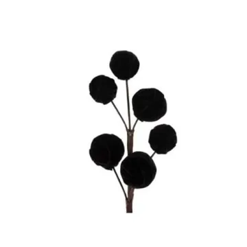 3 Black Velvet Spheres for Christmas Decorations