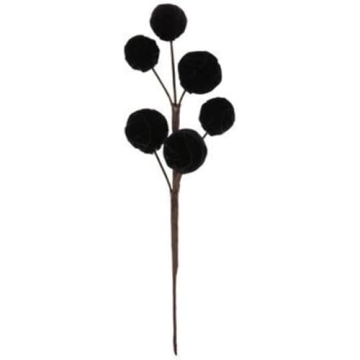 3 Black Velvet Spheres for Christmas Decorations