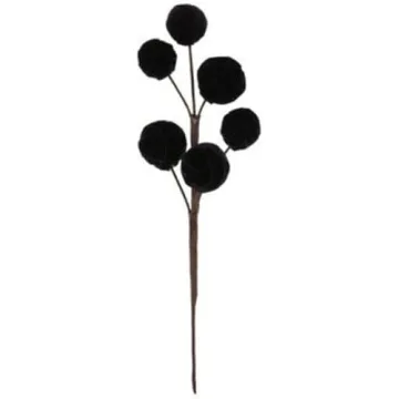 3 Black Velvet Spheres for Christmas Decorations