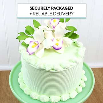 Pearly Orchid Sugar Cake Flowers 4 Count by Chef Alan Tetreault