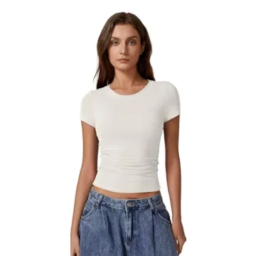 Stylish QINSEN Slim Fit Short Sleeve Shirts for Women