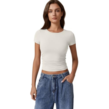 Stylish QINSEN Slim Fit Short Sleeve Shirts for Women