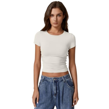 Stylish QINSEN Slim Fit Short Sleeve Shirts for Women