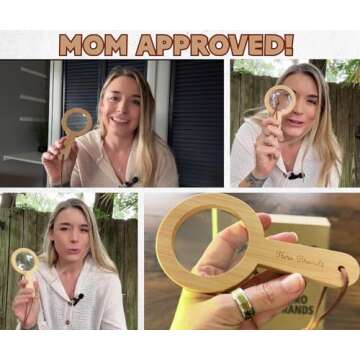 Wood Magnifying Glass for Kids - Wooden Montessori Learning Adventure Toy - Learn and Explore - Wooden Magnifier