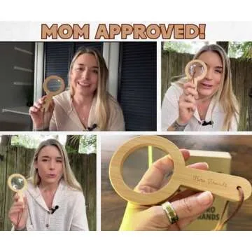 Wood Magnifying Glass for Kids - Wooden Montessori Learning Adventure Toy - Learn and Explore - Wooden Magnifier