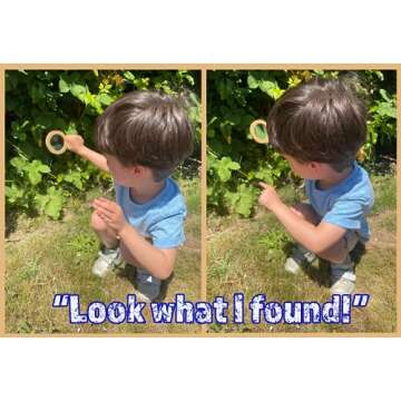 Wood Magnifying Glass for Kids - Wooden Montessori Learning Adventure Toy - Learn and Explore - Wooden Magnifier
