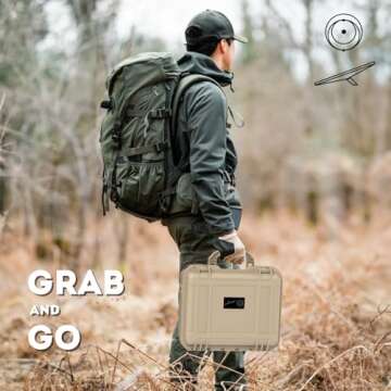 Nurevion Starlink Mini Case, Starlink Mini Carrying Travel Hard Case, Waterproof Protective Organizer Bag for Starlink Mini Accessories-Tan