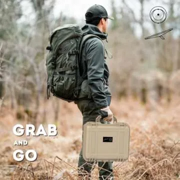 Nurevion Starlink Mini Case, Starlink Mini Carrying Travel Hard Case, Waterproof Protective Organizer Bag for Starlink Mini Accessories-Tan