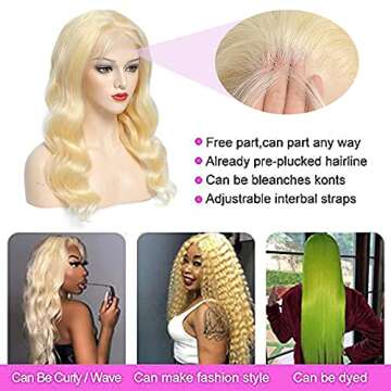 Aliaurora 613 Lace Front Wig Human Hair 13x4 Body Wave Blonde Lace Front Wigs Human Hair 613 HD Lace Frontal Wig Pre Plucked With Baby Hair 180% Density (40 Inch, 613 13x4 Body Wave Wigs)
