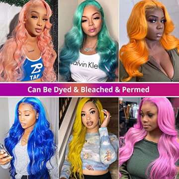 Aliaurora 613 Lace Front Wig Human Hair 13x4 Body Wave Blonde Lace Front Wigs Human Hair 613 HD Lace Frontal Wig Pre Plucked With Baby Hair 180% Density (40 Inch, 613 13x4 Body Wave Wigs)