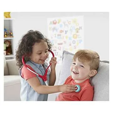 Fisher-Price Preschool Pretend Play Medical Kit 7-Piece Doctor Bag Dress Up Toys for Kids Ages 3+ Ye...