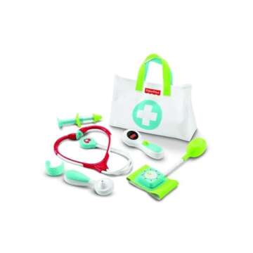 Fisher-Price Preschool Pretend Play Medical Kit 7-Piece Doctor Bag Dress Up Toys for Kids Ages 3+ Years