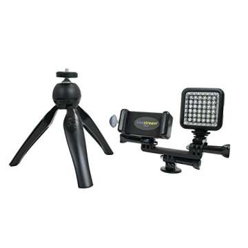 Livestream Gear® - Smartphone & LED Light Tripod Live Stream, Facebook Live or YouTube, to Fit Regu...