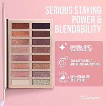 Lamora Eyeshadow Palette 16 Shades Vegan & Blendable
