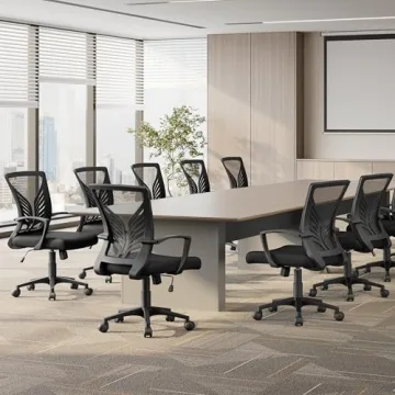 Yaheetech Office Chair Mesh Desk Chair Computer Chair Gaming Chair Adjustable Comfy Chair Swivel Ergonomic Chair for Home Office/Work/Study, Black