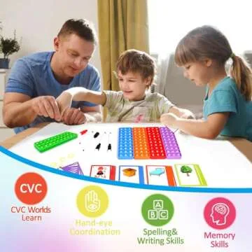 Anemeeoke CVC Word Games, Phonics Interactive Flash Cards for Preschool & Kindergarten Classrooms, Manipulative Spelling Toy - Learning Activity Teacher Supplies & Special Education Tools for Kids