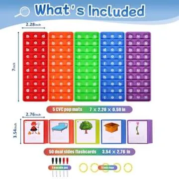 Anemeeoke CVC Word Games, Phonics Interactive Flash Cards for Preschool & Kindergarten Classrooms, Manipulative Spelling Toy - Learning Activity Teacher Supplies & Special Education Tools for Kids