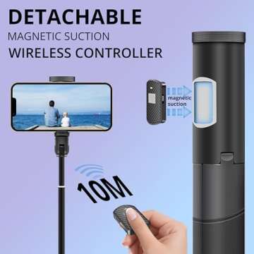 Selfie Stick Tripod, 60 inch Extendable Tripod Stand Phone Tripod Camera Tripod Wireless Remote Shutter Compatible with iPhone 13 12 11 pro Xs Max Xr,Android/Cameras