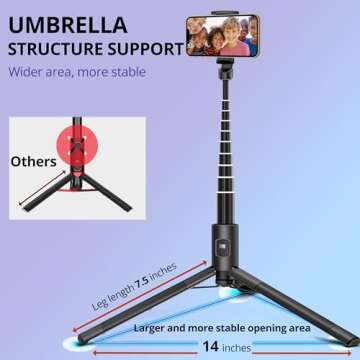 Selfie Stick Tripod, 60 inch Extendable Tripod Stand Phone Tripod Camera Tripod Wireless Remote Shutter Compatible with iPhone 13 12 11 pro Xs Max Xr,Android/Cameras