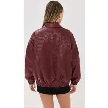 Lioness Women's Kenny Bomber Jacket, Burgundy, Red, XS
