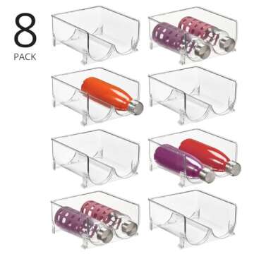 mDesign Plastic Stackable 2 Bottle Storage Holder Rack - Bottle Organizer for Home, Kitchen Countert...