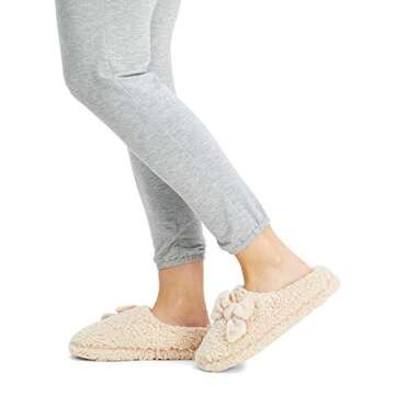 Jessica Simpson Womens Plush Marshmallow Slide On House Slipper Clog with Memory Foam,Pink,Small