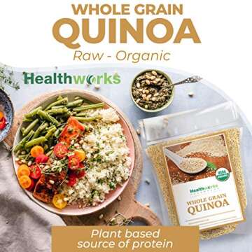 Healthworks Quinoa White Whole Grain Raw Organic (80 Ounces / 5 Pounds) | Protein, Fiber & Iron | Peruvian Origin | Rice & Pasta Substitute