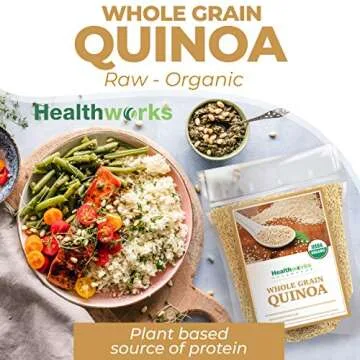 Healthworks Quinoa White Whole Grain Raw Organic (80 Ounces / 5 Pounds) | Protein, Fiber & Iron | Peruvian Origin | Rice & Pasta Substitute