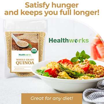 Healthworks Quinoa White Whole Grain Raw Organic (80 Ounces / 5 Pounds) | Protein, Fiber & Iron | Peruvian Origin | Rice & Pasta Substitute