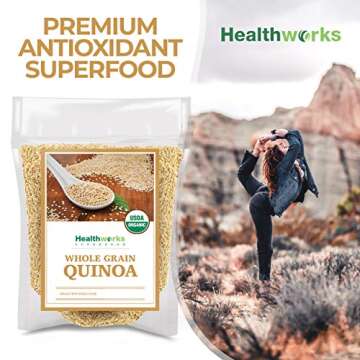 Healthworks Quinoa White Whole Grain Raw Organic (80 Ounces / 5 Pounds) | Protein, Fiber & Iron | Peruvian Origin | Rice & Pasta Substitute