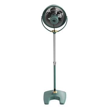 Vornado VFAN Sr. Pedestal Vintage Fan Retro Metal Standing Air Circulator for Cooling & Decor 3 Speeds, Adjustable Tilt Green