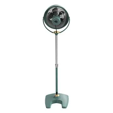 Vornado VFAN Sr. Pedestal Vintage Fan Retro Metal Standing Air Circulator for Cooling & Decor 3 Speeds, Adjustable Tilt Green