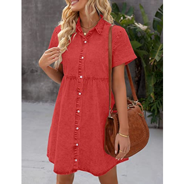 Stylish GRAPENT Denim Babydoll Dress for Women