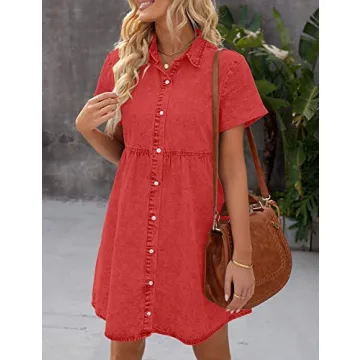 Stylish GRAPENT Denim Babydoll Dress for Women