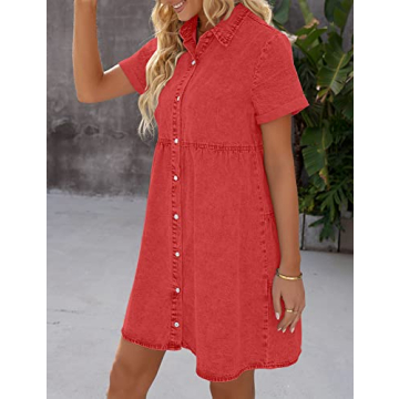 Stylish GRAPENT Denim Babydoll Dress for Women