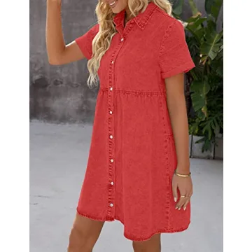 Stylish GRAPENT Denim Babydoll Dress for Women