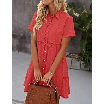 Stylish GRAPENT Denim Babydoll Dress for Women