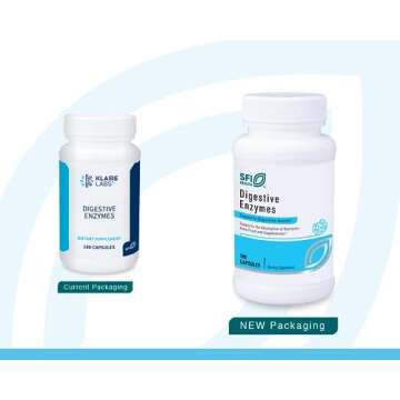 Klaire Labs SFI Health Digestive Enzymes - Gut Health Supplements with Amylase, Protease, Lactase, C...