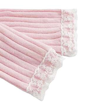 Women Pink Off Shoulder Top Y2K Long Sleeve Lace Trim Knit Shirt Fashion Cute Solid Pullover Sweater(A-Pink Shirt,S)