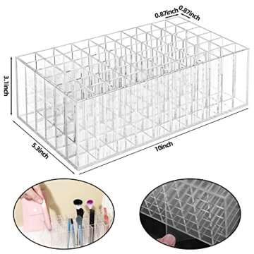 Geelin 60 Spaces Lipgloss Perfume Display Case Acrylic Clear Lip Gloss Organizer Cosmetic Lipstick H...