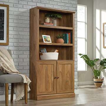 Sauder Select Book Shelf, Bookshelf with Storage, Library Bookcase with Doors and Adjustable Shelves...